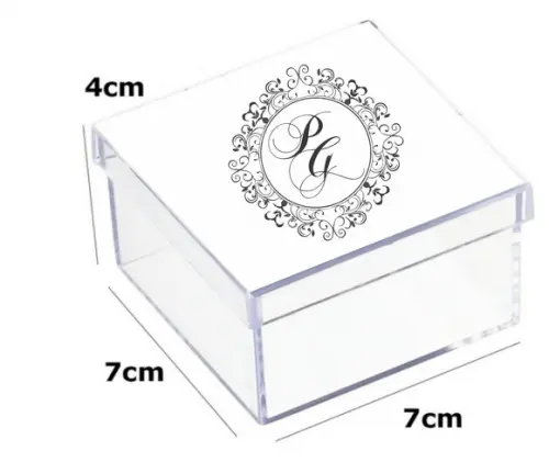 Latinha Acrilica 7x7x4-monograma 23