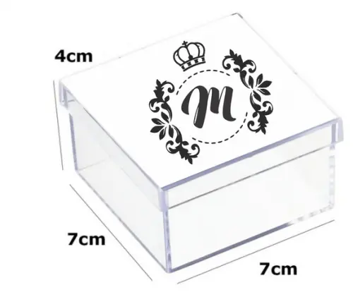 Latinha Acrilica 7x7x4-monograma 26