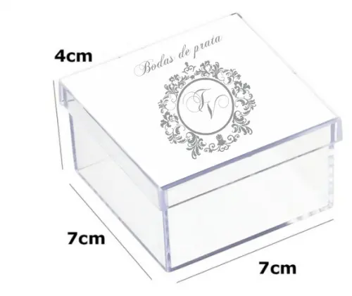 Latinha Acrilica 7x7x4-monograma 29