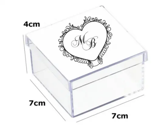 Latinha Acrilica 7x7x4-monograma 28