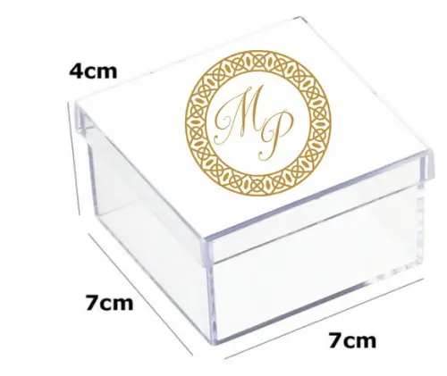 Latinha Acrilica 7x7x4-monograma 32