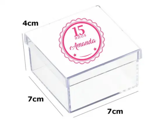Latinha Acrilica 7x7x4-monograma 36