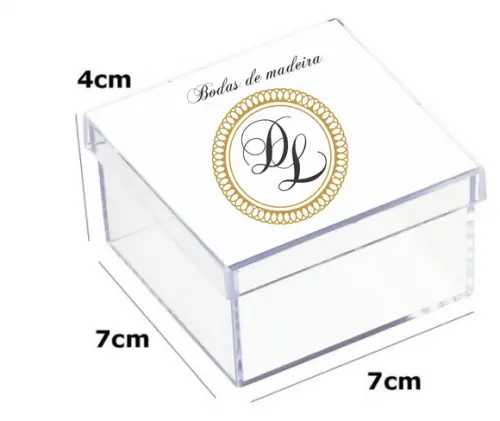 Latinha Acrilica 7x7x4-monograma 30
