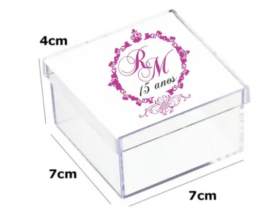 Latinha Acrilica 7x7x4-monograma 44