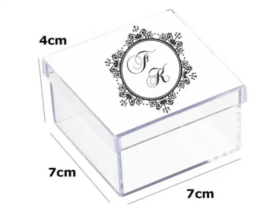 Latinha Acrilica 7x7x4-monograma 43
