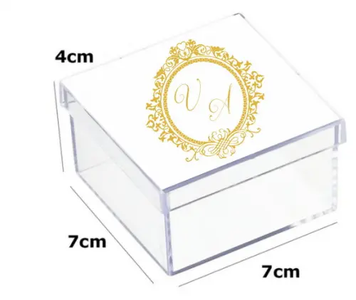 Latinha Acrilica 7x7x4-monograma 40