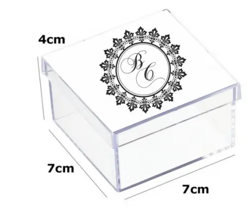 Latinha Acrilica 7x7x4-monograma 4