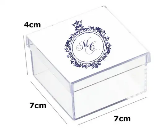 Latinha Acrilica 7x7x4-monograma 39