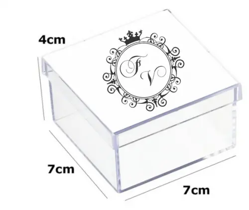 Latinha Acrilica 7x7x4-monograma 5