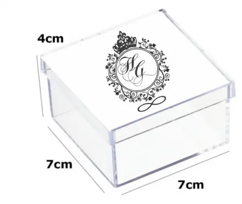 Latinha Acrilica 7x7x4-monograma 49