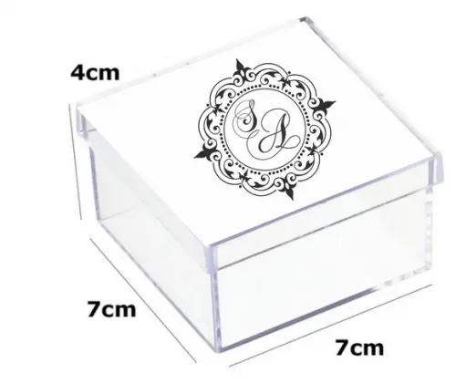 Latinha Acrilica 7x7x4-monograma 48
