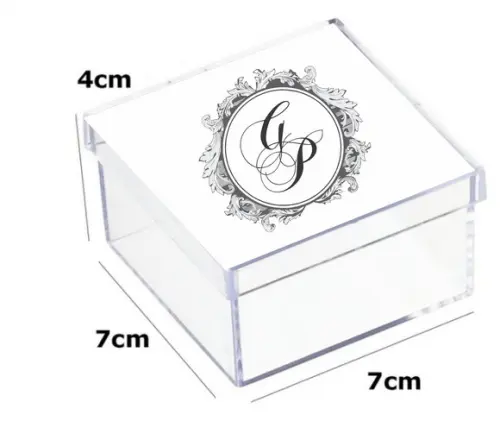 Latinha Acrilica 7x7x4-monograma 52