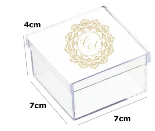 Latinha Acrilica 7x7x4-monograma 56