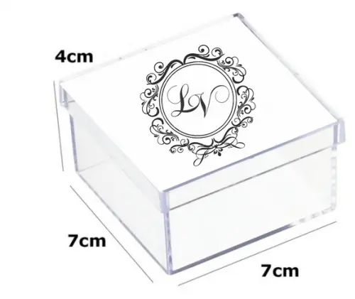Latinha Acrilica 7x7x4-monograma 53