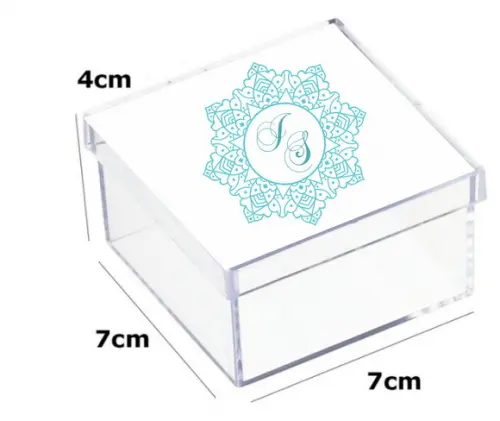 Latinha Acrilica 7x7x4-monograma 60