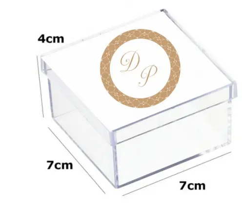 Latinha Acrilica 7x7x4-monograma 63