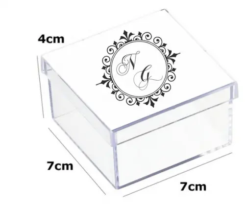 Latinha Acrilica 7x7x4-monograma 7