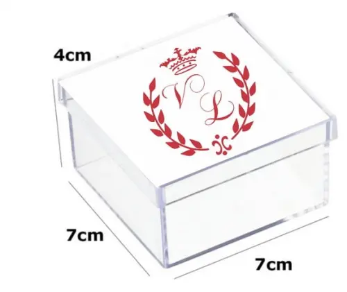 Latinha Acrilica 7x7x4-monograma 73