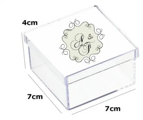 Latinha Acrilica 7x7x4-monograma 80