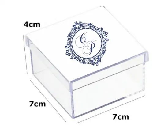 Latinha Acrilica 7x7x4-monograma 9