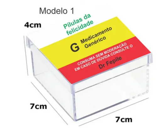 Latinha Acrilica 7x7x4-pilula da Felicidade