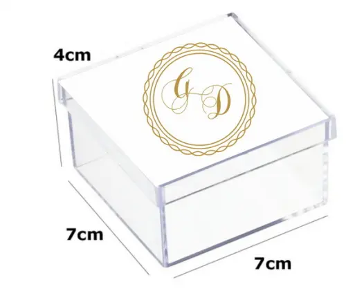 Latinha Acrilica 7x7x4-monograma 79