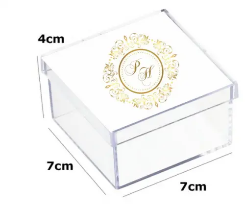 Latinha Acrilica 7x7x4-monograma 55