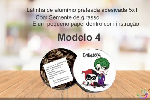 Latinha Semente Girassol-arlequina
