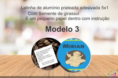 Latinha Semente Girassol-batizado