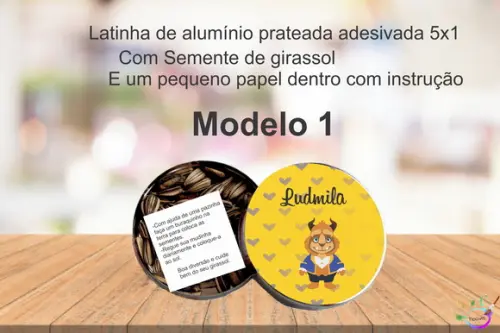 Latinha Semente Girassol-bela e a Fera