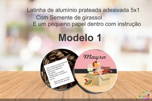 Latinha Semente Girassol-boneca