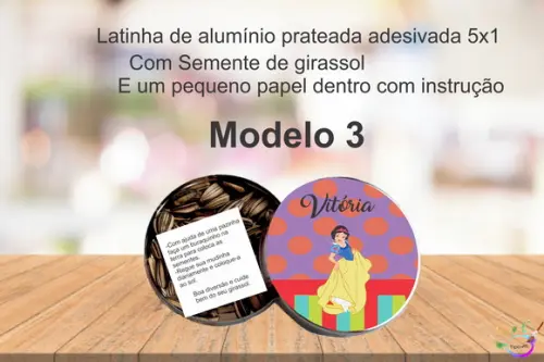 Latinha Semente Girassol-branca de Neve