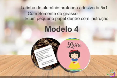 Latinha Semente Girassol-branca de Neve