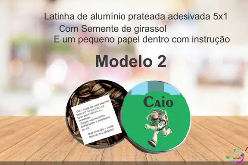 Latinha Semente Girassol-buzz Lightyear