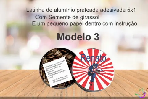 Latinha Semente Girassol-capitão America