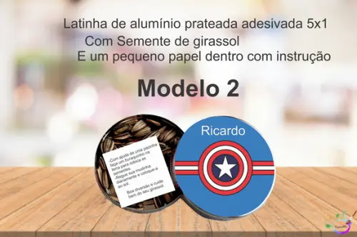 Latinha Semente Girassol-capitão America