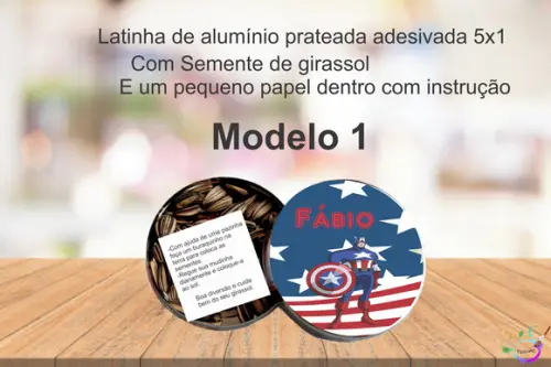 Latinha Semente Girassol-capitão America