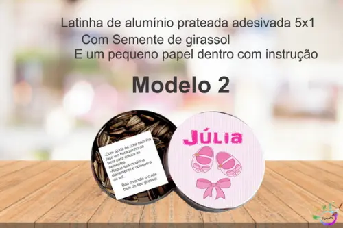 Latinha Semente Girassol-chá de Bebê