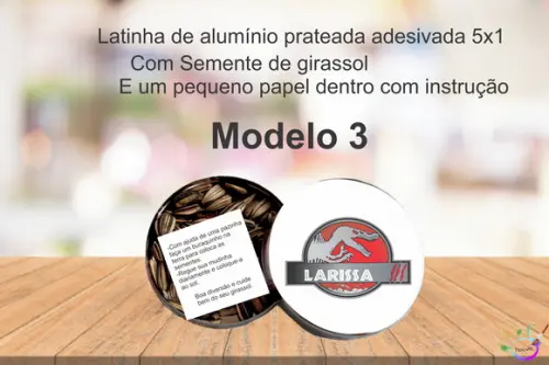 Latinha Semente Girassol-dinossauros