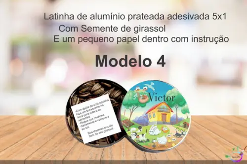Latinha Semente Girassol-fazendinha
