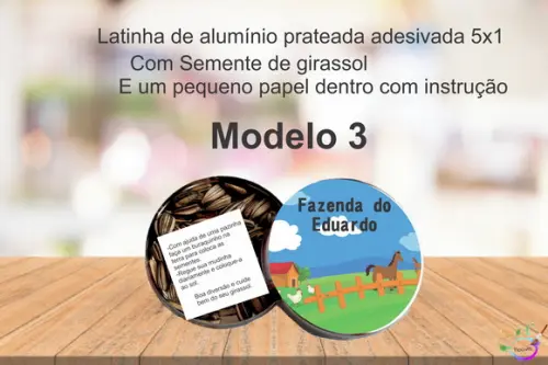 Latinha Semente Girassol-fazendinha