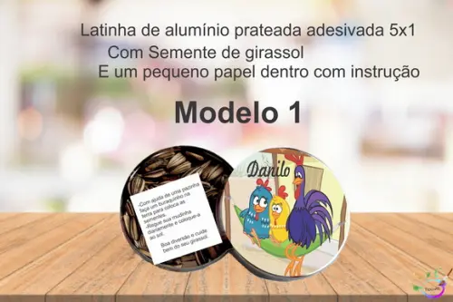 Latinha Semente Girassol-galinha Pintadinha