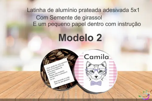 Latinha Semente Girassol-gatinho