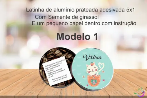 Latinha Semente Girassol-gatinho