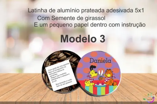 Latinha Semente Girassol-garfield