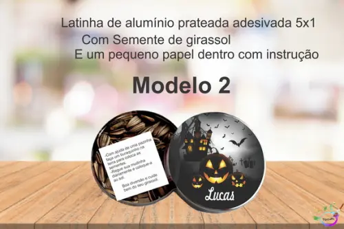 Latinha Semente Girassol-halloween#1