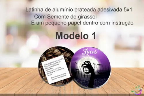 Latinha Semente Girassol-halloween#2