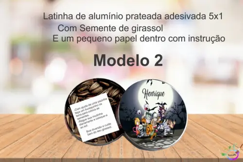 Latinha Semente Girassol-halloween#2