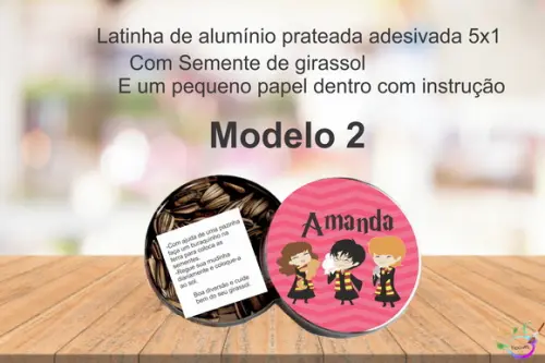 Latinha Semente Girassol-harry Potter-modelo 1