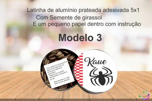 Latinha Semente Girassol-homem Aranha